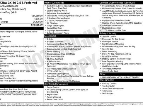 Used 2024 MAZDA CX-50 AWD 2.5 S w/ Preferred Package image 18
