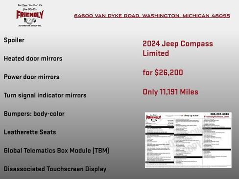 Used 2024 Jeep Compass Limited w/ Sun and Sound Group AWD/4WD image 8