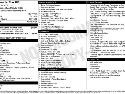 New 2026 Chevrolet Trax RS w/ Driver Confidence Package FWD image 25