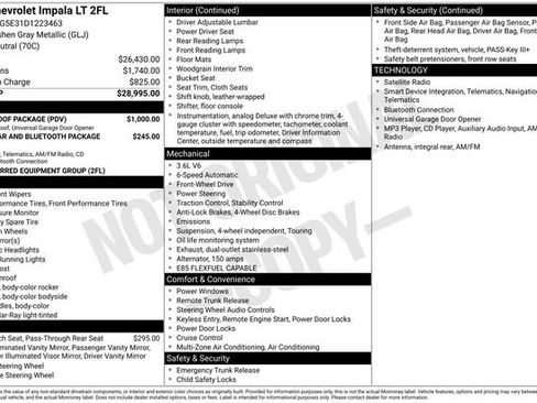 Used 2013 Chevrolet Impala LT w/ LT Sunroof Package FWD image 2