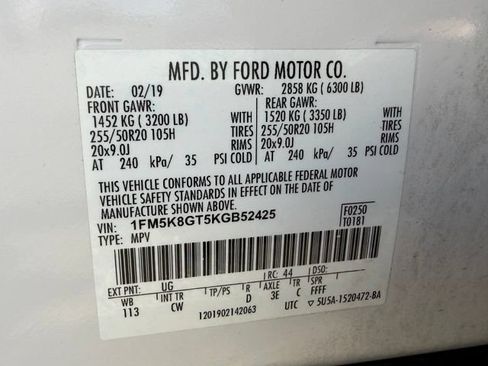 Used 2019 Ford Explorer Sport w/ Equipment Group 401A AWD/4WD image 50