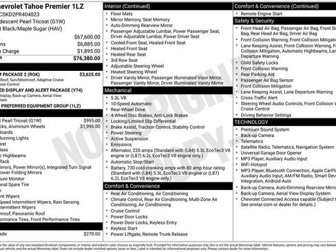 Used 2023 Chevrolet Tahoe Premier w/ Premium Package 2 RWD image 34