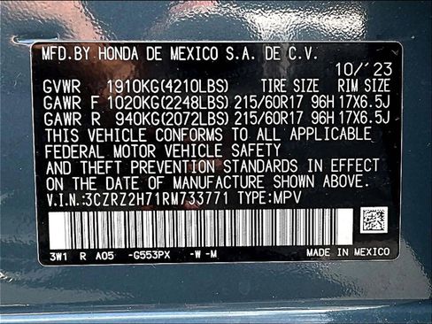 Used 2024 Honda HR-V EX-L image 18