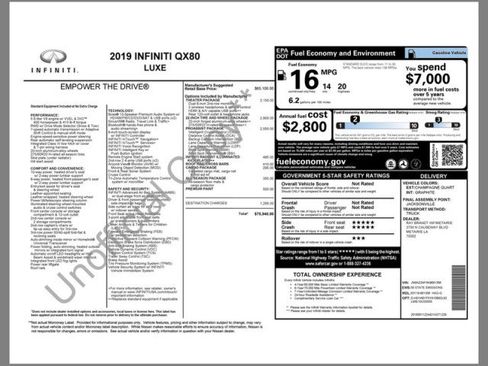 Used 2019 INFINITI QX80 Luxe w/ 22" Wheel Package image 34