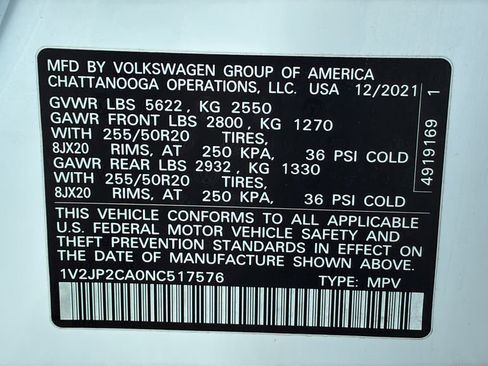 Used 2022 Volkswagen Atlas SE w/ Panoramic Sunroof Package FWD image 40