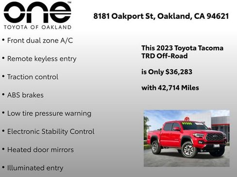 Certified 2023 Toyota Tacoma TRD Off-Road w/ Technology Package image 6