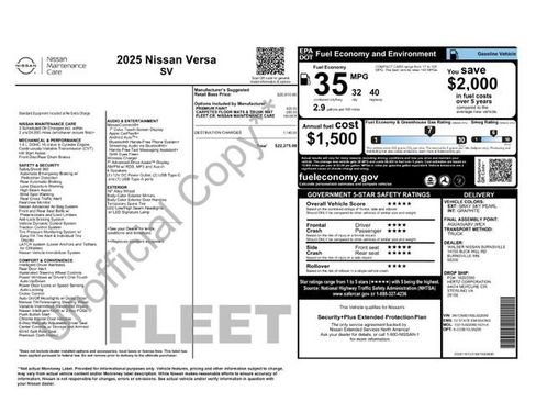 Used 2025 Nissan Versa SV FWD image 7