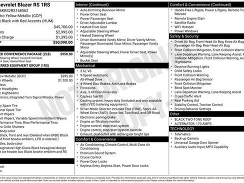 Used 2024 Chevrolet Blazer RS w/ Enhanced Convenience Package AWD/4WD image 1