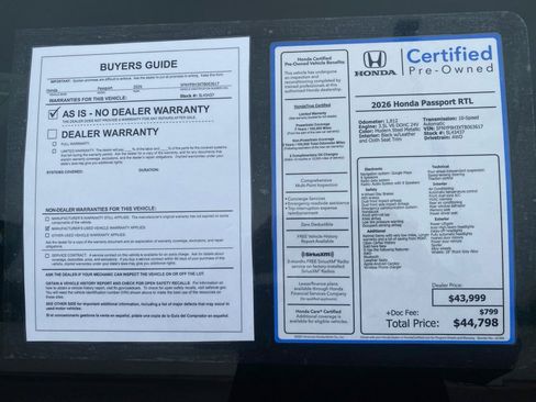 Certified 2026 Honda Passport RTL image 37