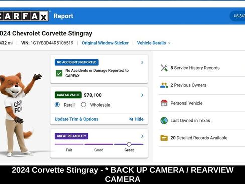 Used 2024 Chevrolet Corvette Stingray Preferred Conv w/ 2LT RWD image 9