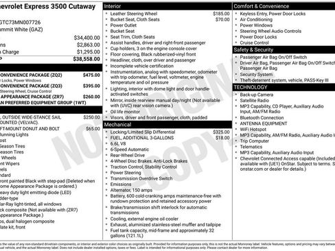 Used 2021 Chevrolet Express 3500 w/ Power Convenience Package RWD image 29