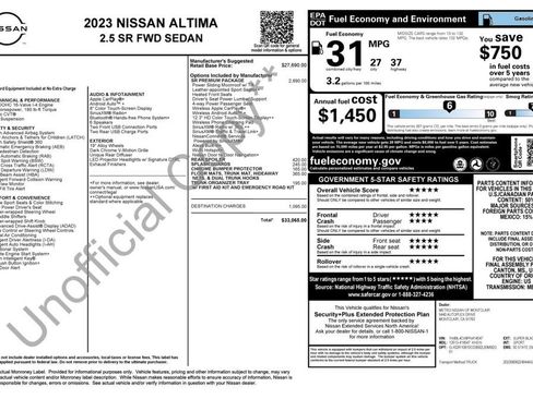 Used 2023 Nissan Altima 2.5 SR w/ SR Premium Package FWD image 2