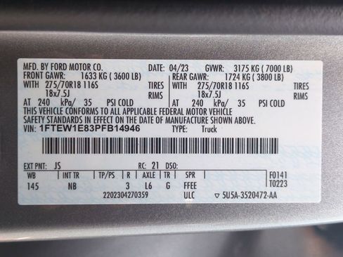 Certified 2023 Ford F150 Tremor w/ Equipment Group 402A High AWD/4WD image 31