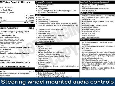 Used 2024 GMC Yukon XL Denali Ultimate w/ LPO, Floor Liner Package AWD/4WD image 24
