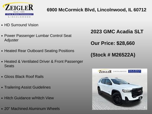 Used 2023 GMC Acadia SLT w/ Elevation Edition FWD image 30