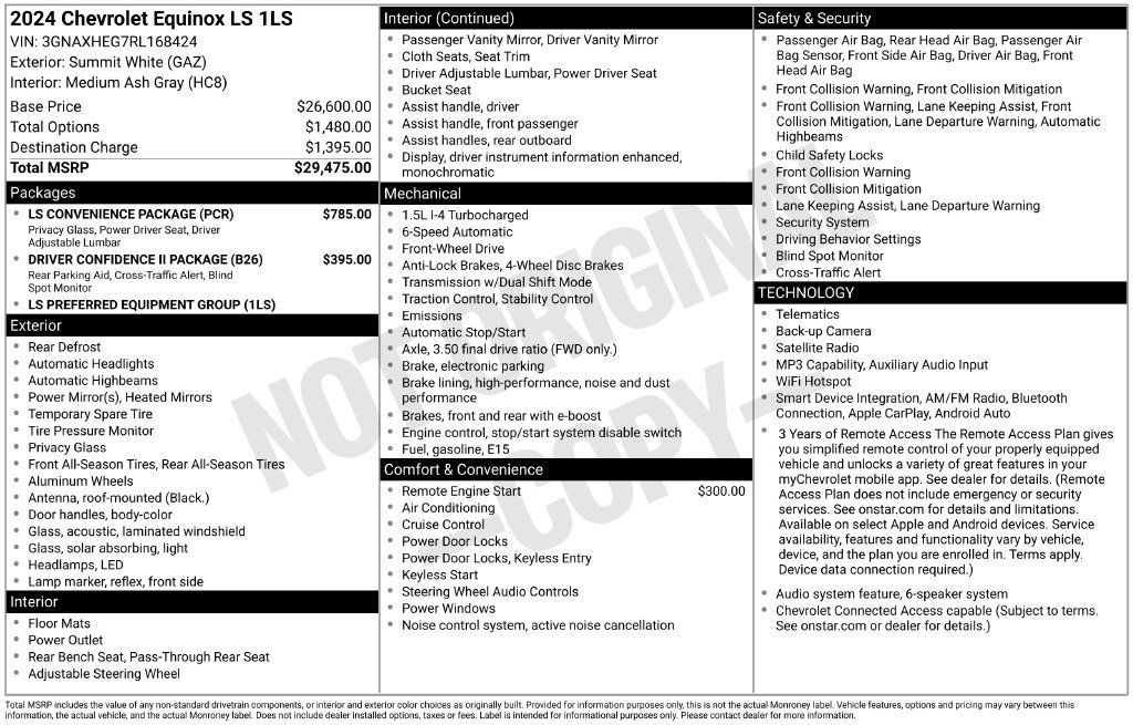 Used 2024 Chevrolet Equinox LS w/ LS Convenience Package FWD image 3