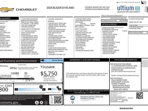 Certified 2024 Chevrolet Blazer EV RS AWD/4WD image 12