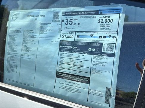 New 2025 Nissan Versa SV w/ Trunk Package image 13