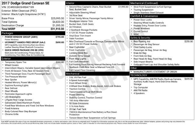 Used 2017 Dodge Grand Caravan SE w/ Power Window Group FWD image 4