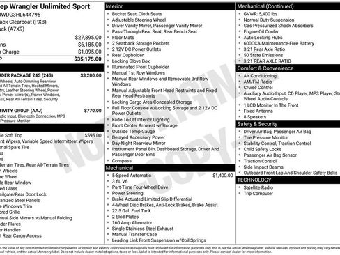 Used 2017 Jeep Wrangler Unlimited Sport w/ Quick Order Package 24S image 3