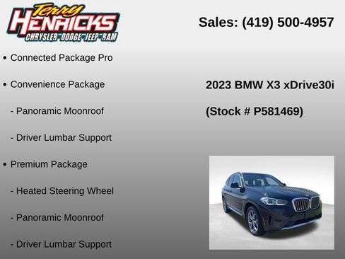 Used 2023 BMW X3 xDrive30i w/ Premium Essential Package AWD/4WD image 12