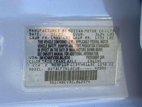New 2025 Nissan Versa SV w/ Trunk Package FWD image 24