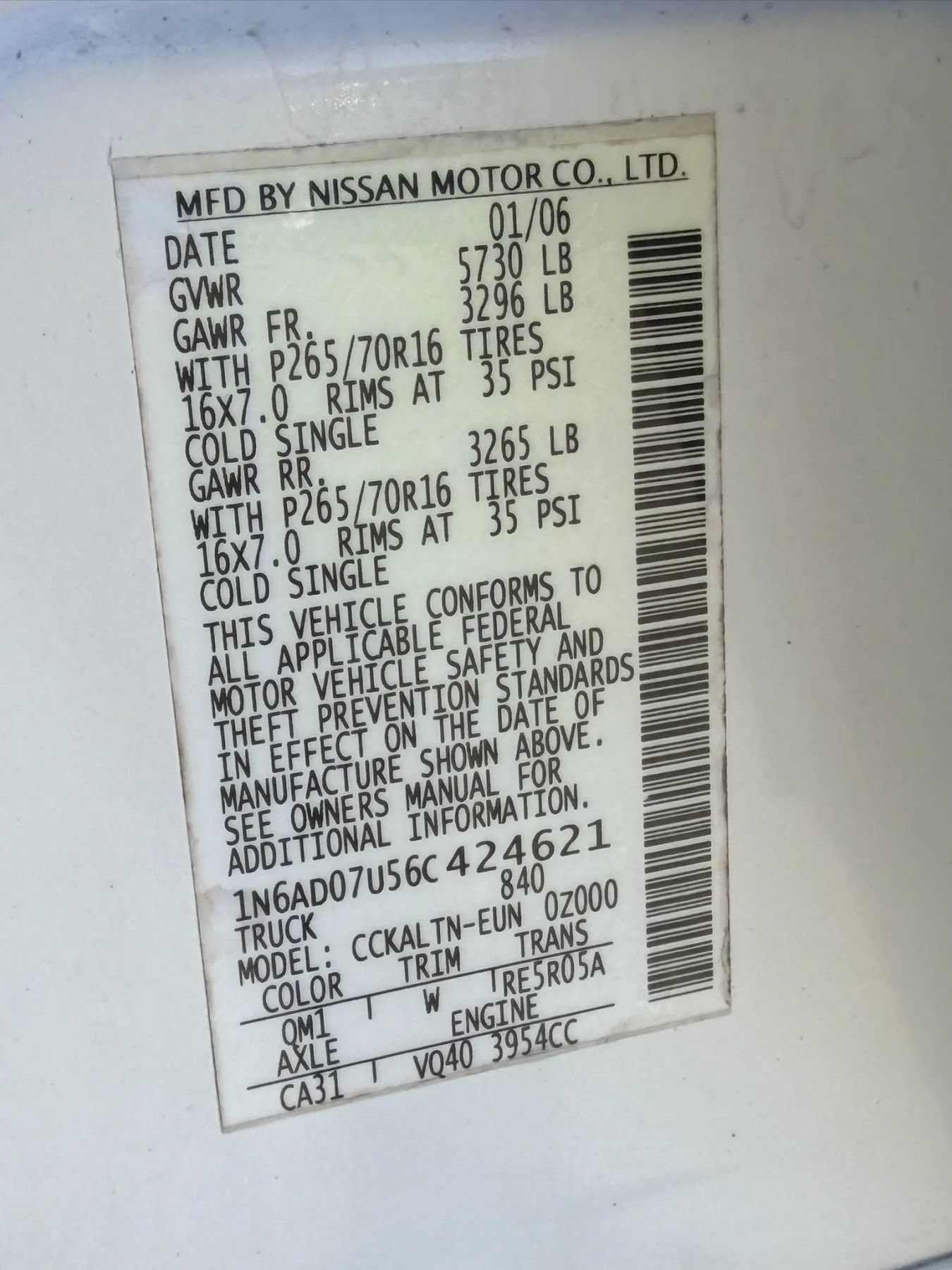 Used 2006 Nissan Frontier SE w/ (P01) Power Pkg RWD image 3