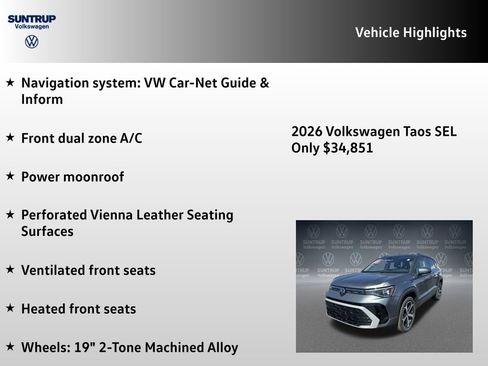 New 2026 Volkswagen Taos SEL AWD/4WD image 7