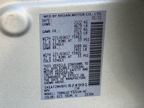 Used 2015 Nissan Rogue SV w/ SV Moonroof Package image 29