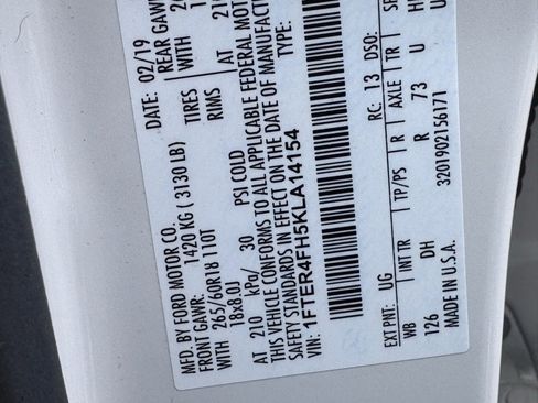 Used 2019 Ford Ranger Lariat w/ Equipment Group 501A Mid image 48