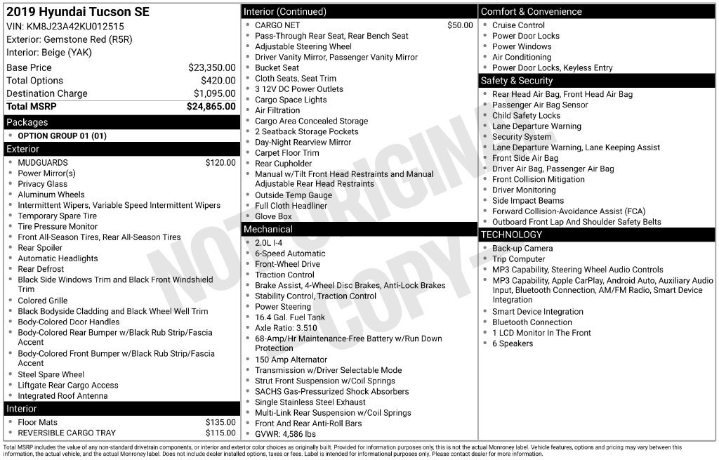 Used 2019 Hyundai Tucson SE FWD image 39