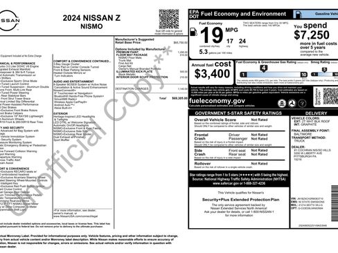 Used 2024 Nissan Z NISMO w/ Floor Mat Package image 4