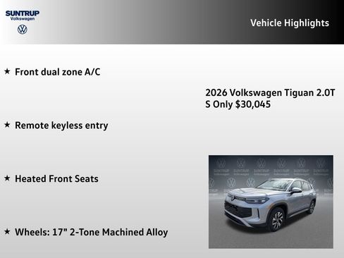 New 2026 Volkswagen Tiguan S AWD/4WD image 7