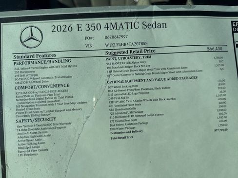 New 2026 Mercedes-Benz E 350 4MATIC Sedan image 11