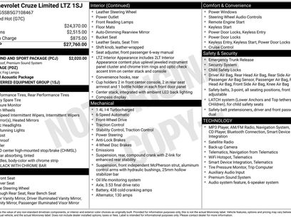 Used 2016 Chevrolet Cruze LTZ w/ Sun, Sound and Sport Package