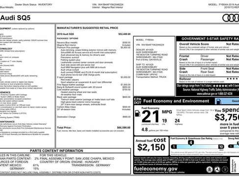 Used 2019 Audi SQ5 Premium Plus w/ Premium Plus Package image 2