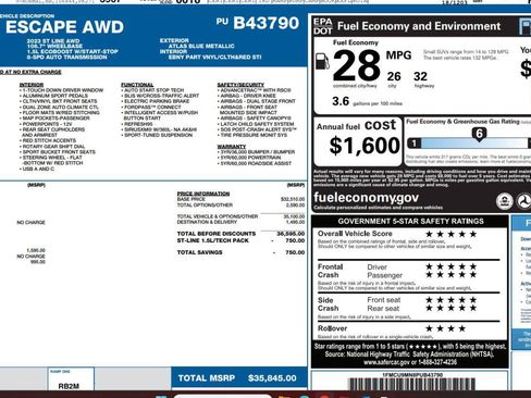 Certified 2023 Ford Escape ST-Line w/ Tech Pack #1 AWD/4WD image 5