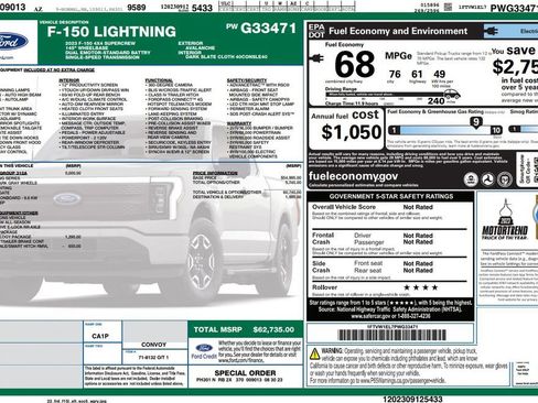 Used 2023 Ford F150 Lightning XLT w/ Equipment Group 312A High AWD/4WD image 2