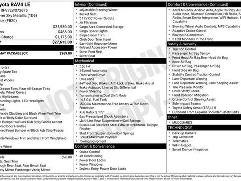 Used 2020 Toyota RAV4 LE w/ Carpet Mat Package FWD image 9