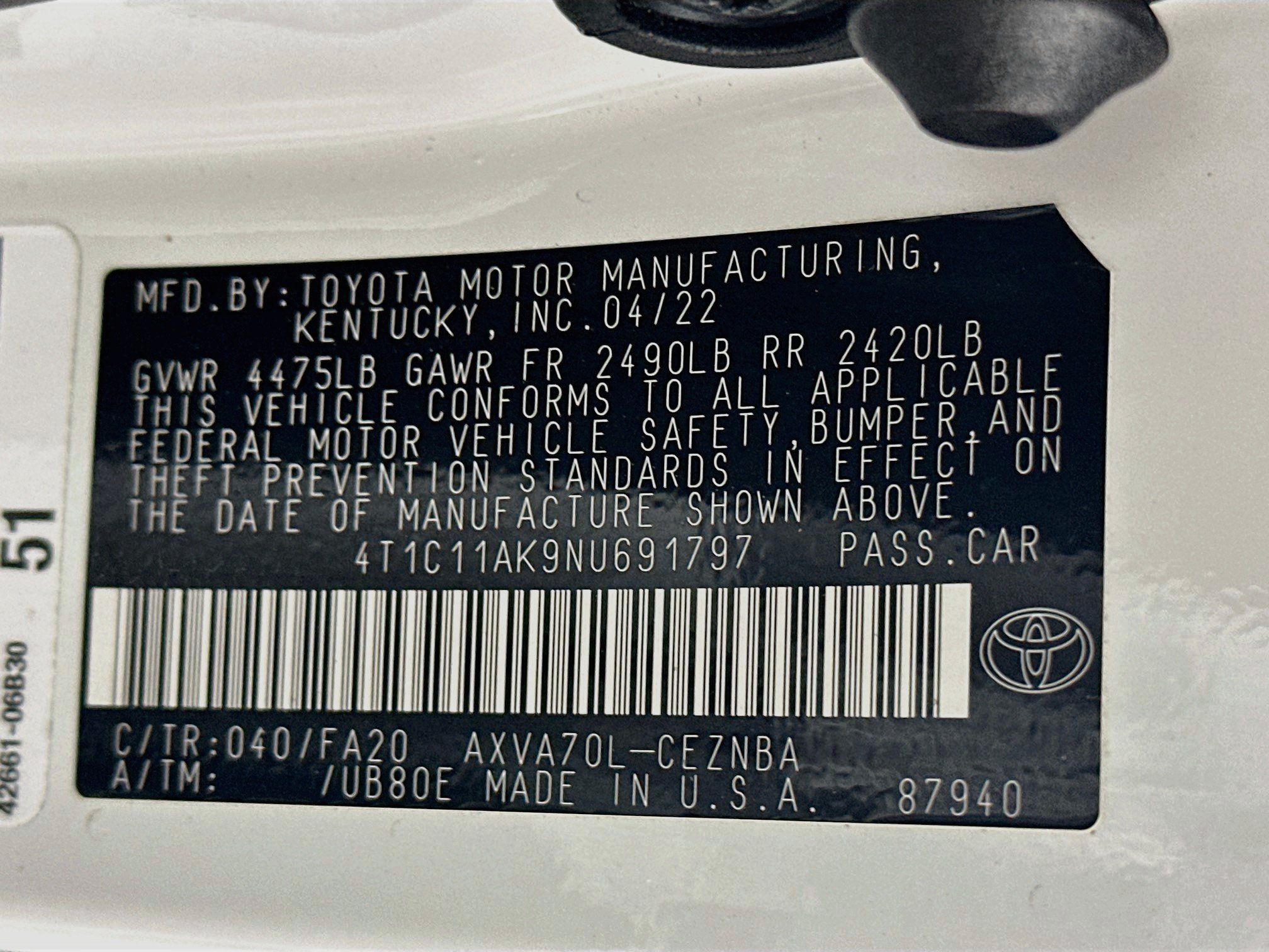 Used 2022 Toyota Camry LE w/ Carpet Mat Package (TMS) FWD image 12