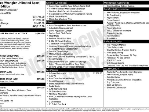 Used 2020 Jeep Wrangler Unlimited Sport AWD/4WD image 3