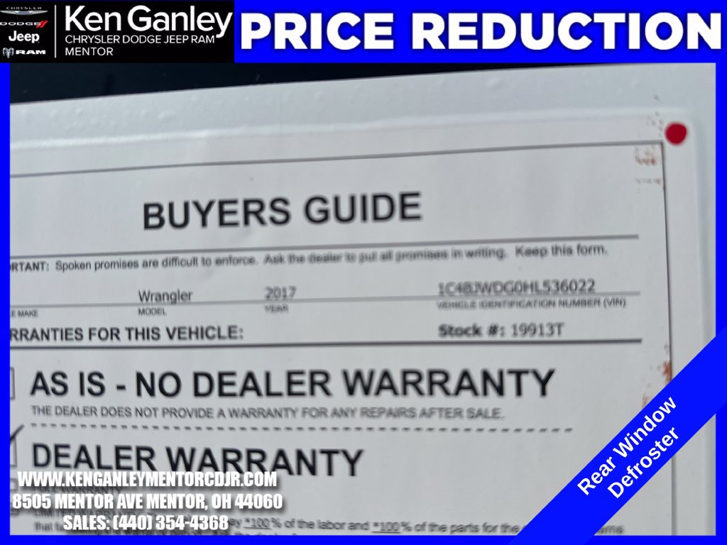 Used 2017 Jeep Wrangler Unlimited Sport w/ Quick Order Package 24S AWD/4WD image 25