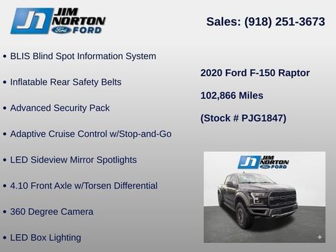 Used 2020 Ford F150 Raptor w/ Equipment Group 802A Luxury AWD/4WD image 18