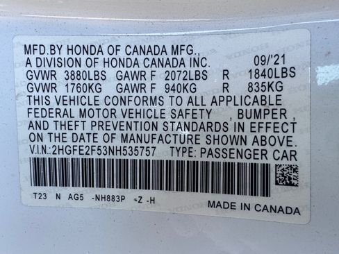 Used 2022 Honda Civic Sport image 16