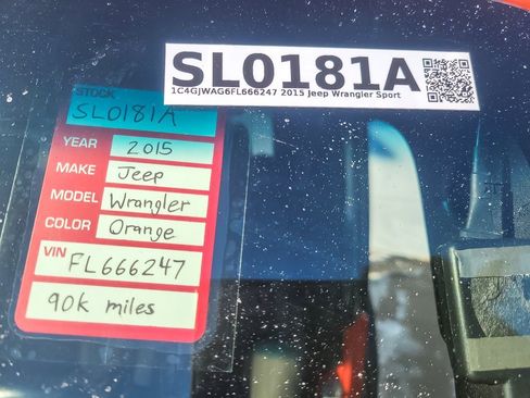 Used 2015 Jeep Wrangler Sport w/ Quick Order Package 24S image 16