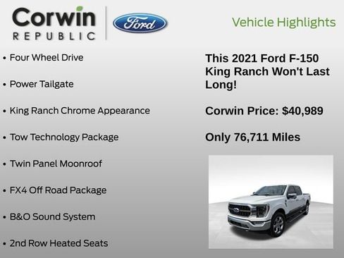 Used 2021 Ford F150 King Ranch w/ Equipment Group 601A High image 7