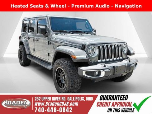 Used 2021 Jeep Wrangler Unlimited Sahara w/ Uconnect 4C Nav & Sound Group AWD/4WD image 1