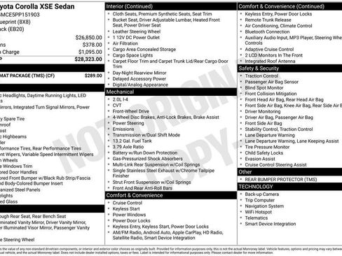 Used 2023 Toyota Corolla XSE w/ Carpet Mat Package (TMS) image 28