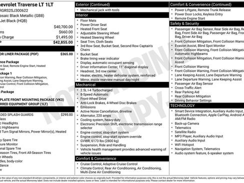 Used 2025 Chevrolet Traverse LT w/ LPO, Floor Liner Package FWD image 13