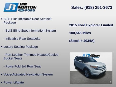Used 2015 Ford Explorer Limited w/ Equipment Group 302A AWD/4WD image 13